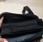 Black crossbody bag with strap