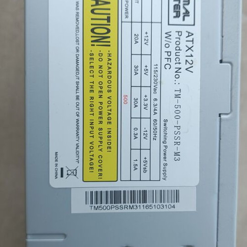 Thermal Master 500W power supply used, ATX12V