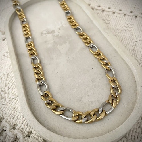 Unisex stainless steel chain necklace new, gold and silver