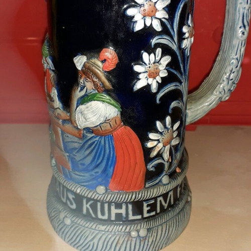 Original King beer stein used, vintage German collectible