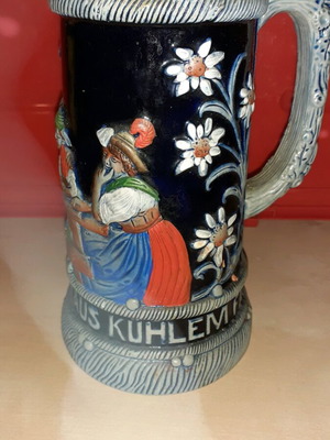 Original King beer stein used, vintage German collectible