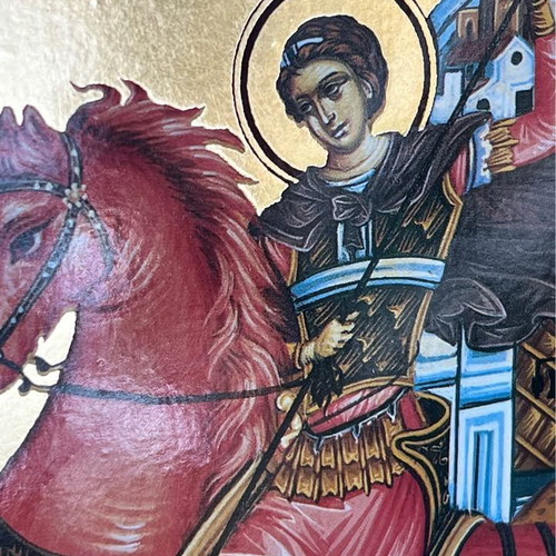 Saint Demetrios icon used, gilded, 15 x 20cm