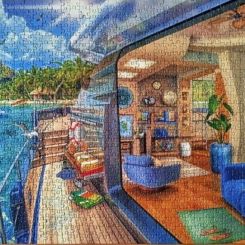 Ravensburger puzzle 1000 pieces like new, tropical paradise