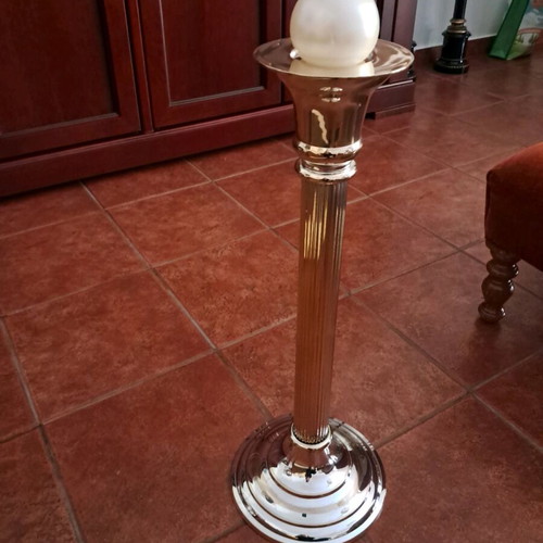 Candlestick used silver 63 cm height with candle