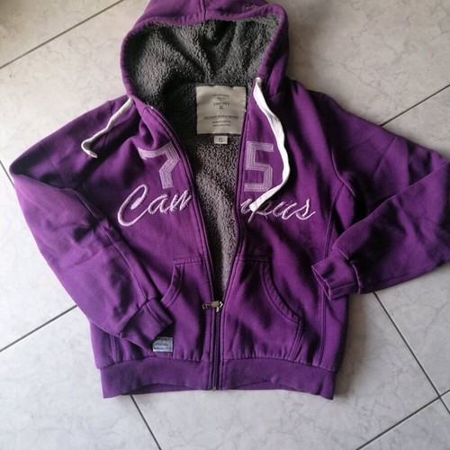 Women's cardigan with fur like new, purple, size S