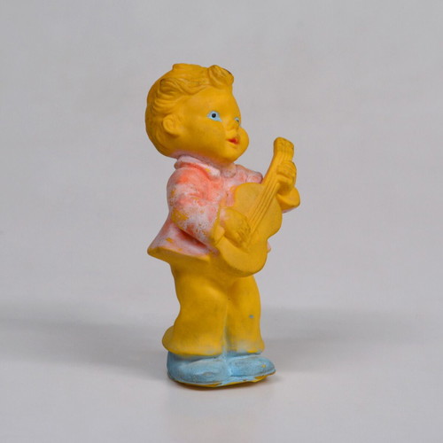 Vintage Squeaky Toys Set of 5 used, 1970s rubber figures with sound
