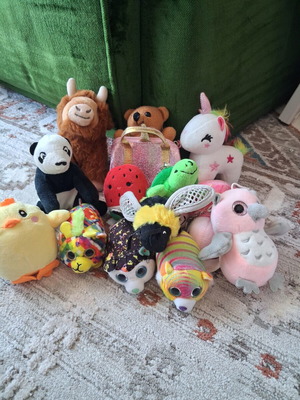 Various small plush toys