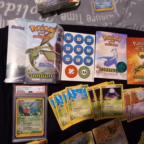 Ex Dragon Windblast Pokemon deck like new with mint booklets and PSA 8 foil Roselia card