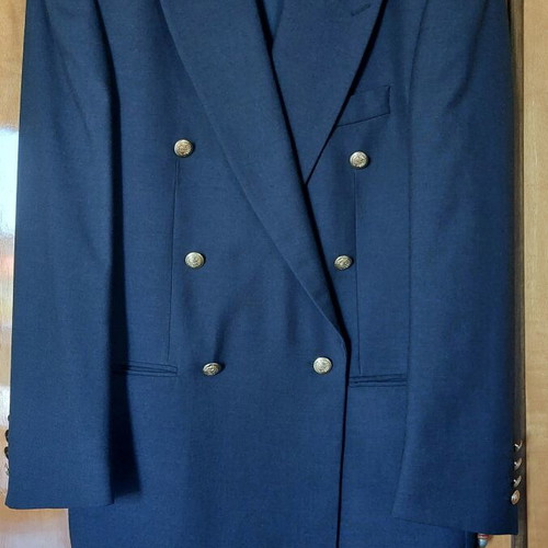 Glou men's navy blue jacket like new, wool, size 48