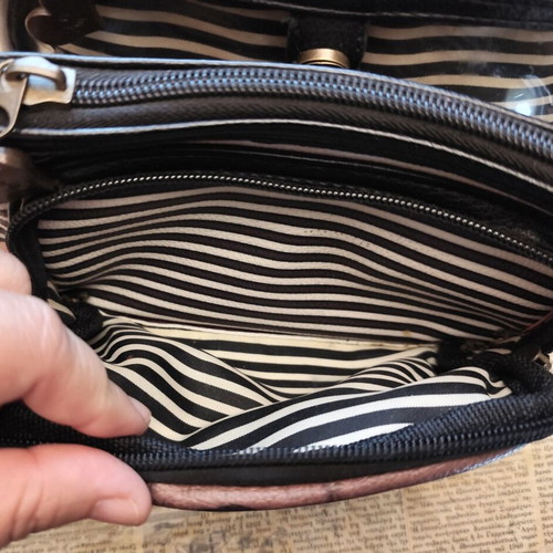 Santoro toiletry bag used with 3 compartments, black and brown