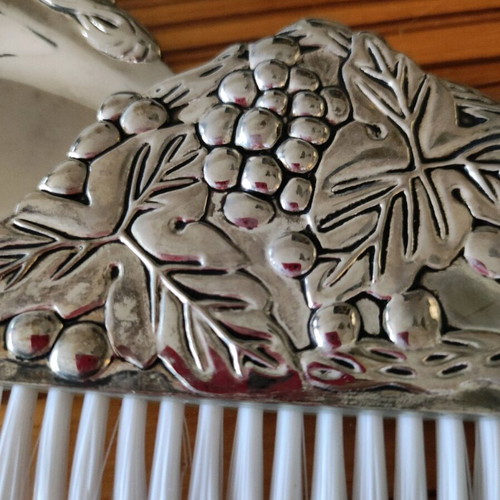 Vintage dustpan and brush set carved, like new
