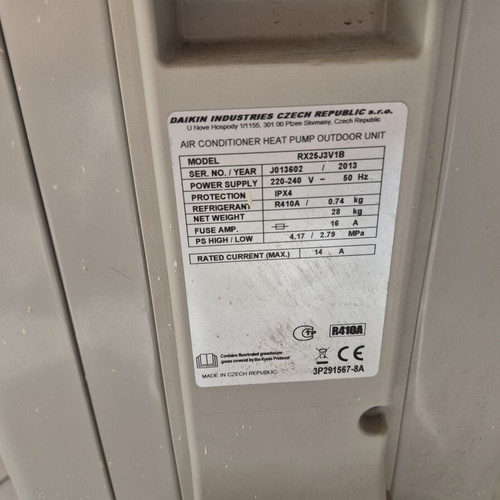 Daikin Inverter RX25J3V1B air conditioner like new, 9000 BTU