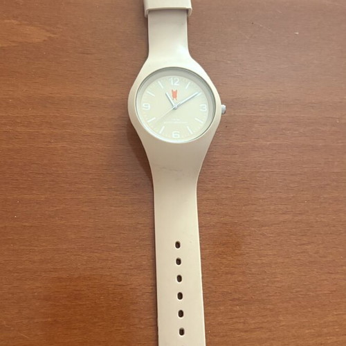 French Bull Watch unisex beige rubber and steel like new