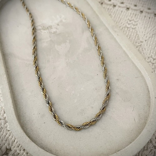Unisex stainless steel chain necklace new, gold and silver