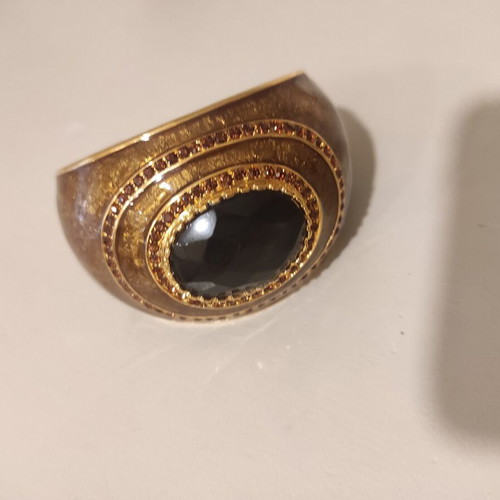 Roberto Cavalli bracelet cuff 5.5 cm wide like new, black and gold