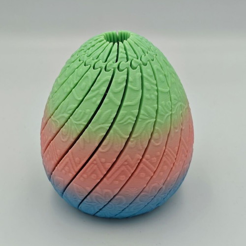 3D Printed Articulated Easter Egg Fidget New Rainbow PLA