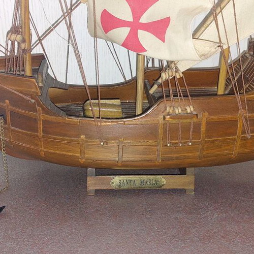 Decorative wooden ship like new, 41 cm height, 43 cm width
