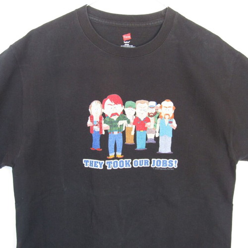 Tshirt South Park They Took Our Jobs! used, authentic 2004, Hanes, black, size M