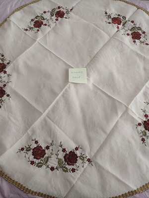 Round tablecloth with embroidery
