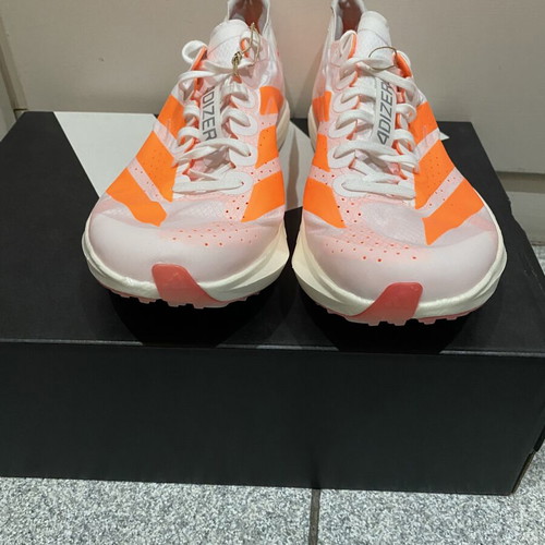 Adidas Adizero Avanti running shoes new, size 42.5, white and orange