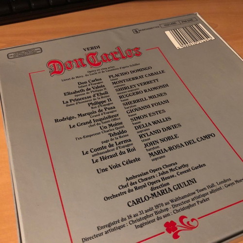 Don Carlos by Verdi 4 new cassettes with case and libretto