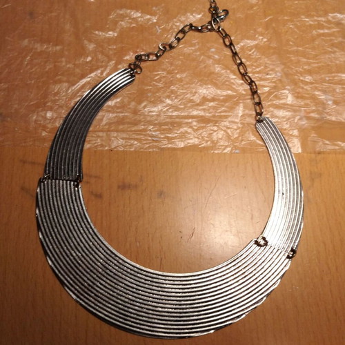 Peosfora silver necklace metal adjustable size new