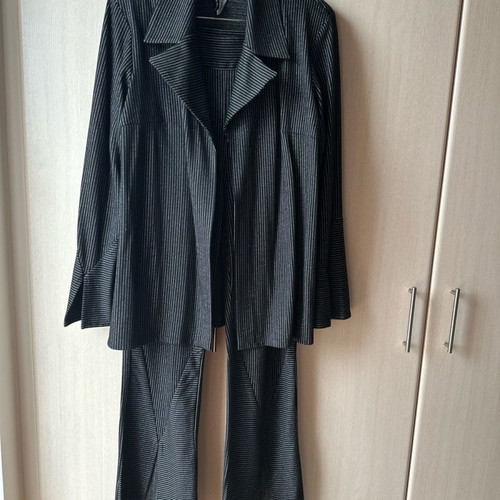Nadia Rapti blazer new, size M, black with silver stripe and belt