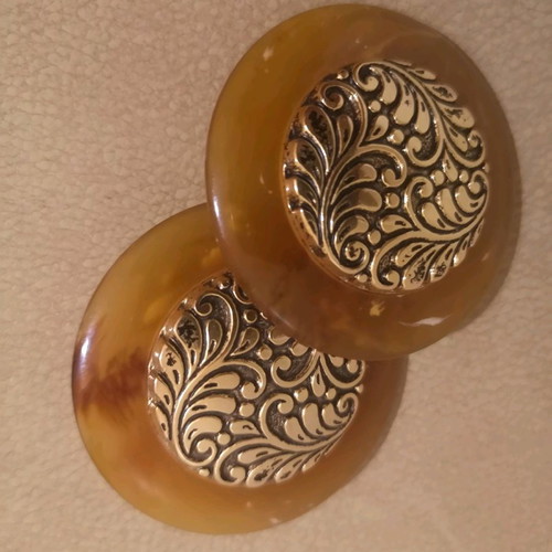 Vintage large Faux bijoux earrings like new, Made in Italia