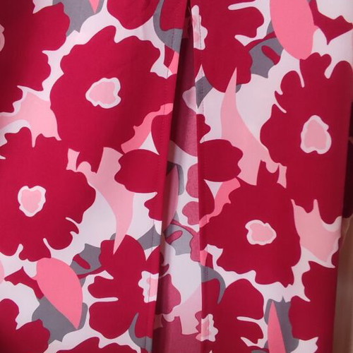 Floral midi dress size S like new, pink and red shades, slit