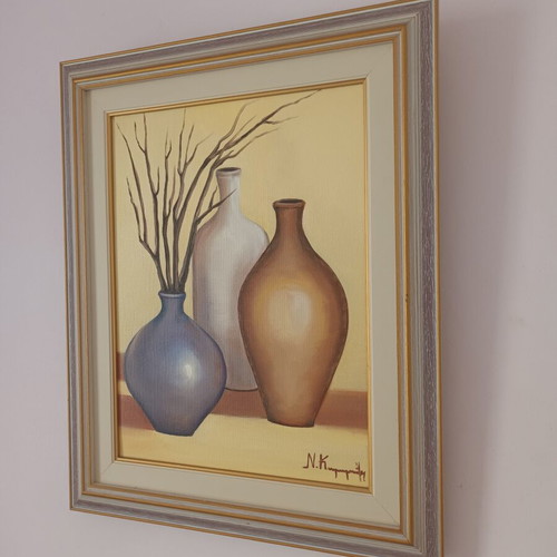 Oil painting 52x42 cm used, oil on canvas with frame