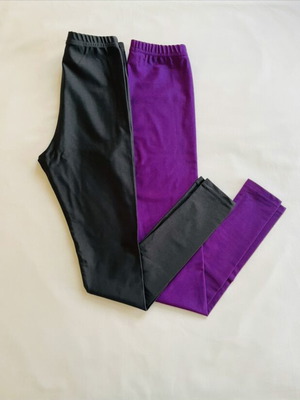 Kate London metallic leggings like new, charcoal and purple, pack of two