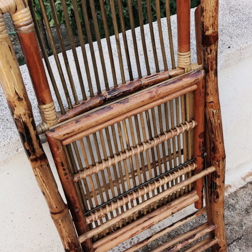 Bamboo folding chairs used, pack of 60 pieces