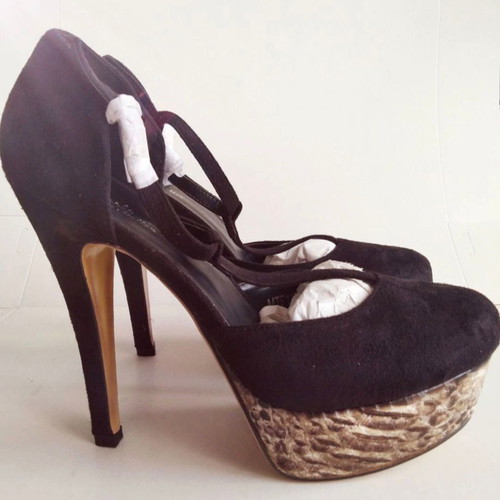 Black high heel pumps size 39 new, 15.5cm heel