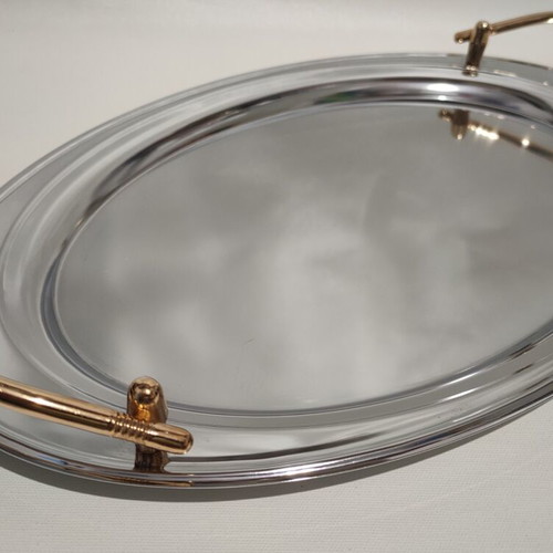 Oval Serving Dish stainless steel, like new, with lid