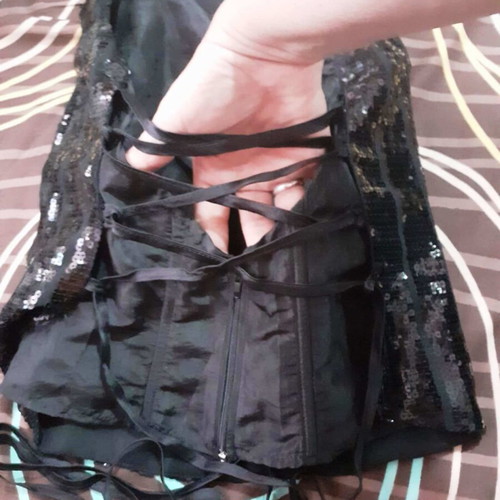 Sequin top like new, size XL, black