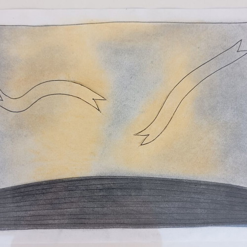 Original surrealist artwork by Nelly with ink and colored pencils, used