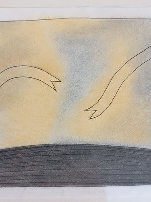 Original surrealist artwork by Nelly with ink and colored pencils, used