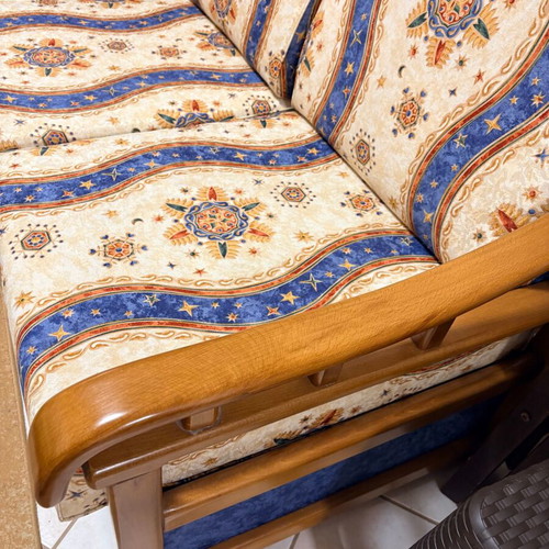 Wooden Two-Seater Sofa with Spacious Storage Used