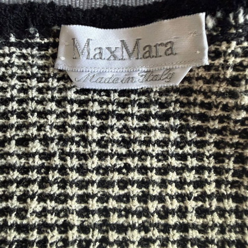 Max Mara open-front knitted cardigan black and white like new, size M