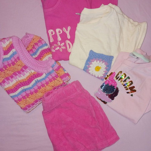 Pack of children's clothes, size 7-8 years, pink