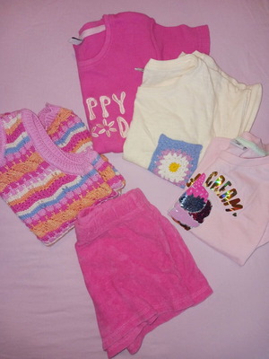 Pack of children's clothes, size 7-8 years, pink