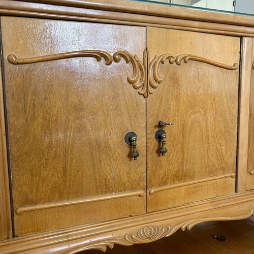 Vintage Bedroom Vanity with Triple Mirror and Stool from 1960s, like new