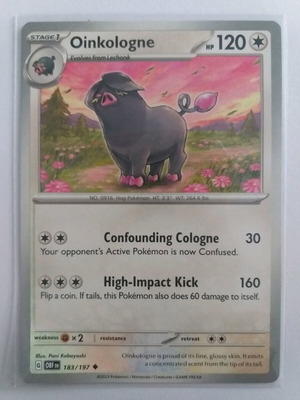 Pokemon Oinkologne Uncommon card new condition