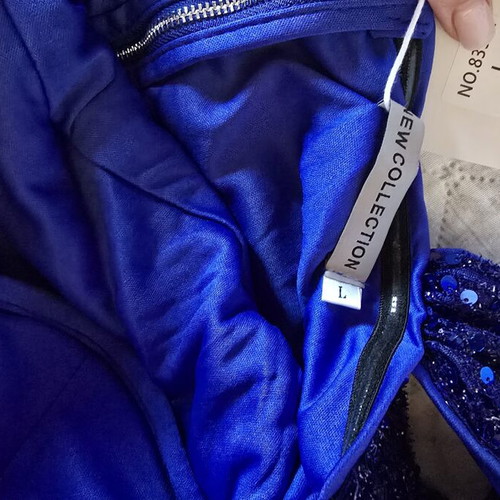 Maxi dress blue with sequins, new, size L