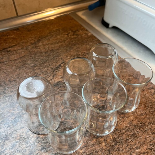 Turkish tea glasses new, set of 6, 8cm height