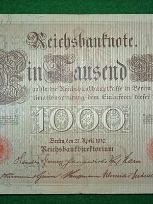 German 1000 Mark banknote 1910 used