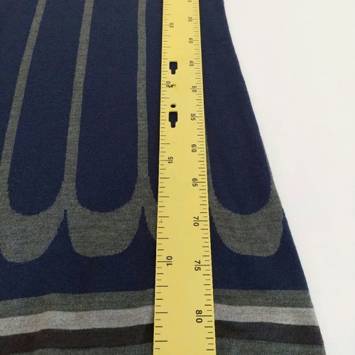 Sandro Ferrone midi dress made of merino wool like new, gray and blue