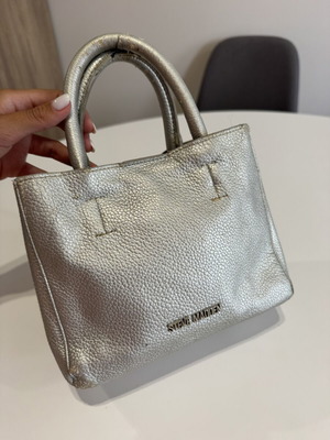 Steve Madden silver leather handbag used with worn spots