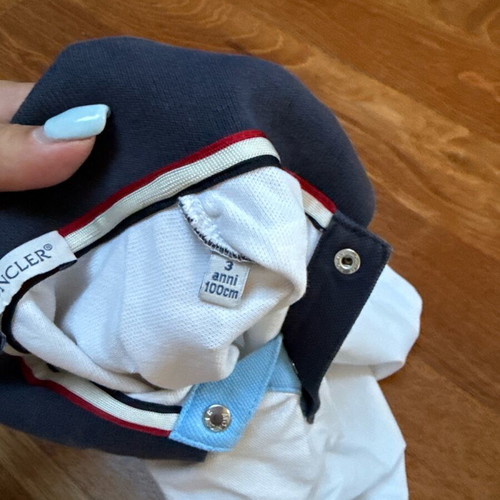 Moncler short-sleeve polo shirt for 3 years old used, white