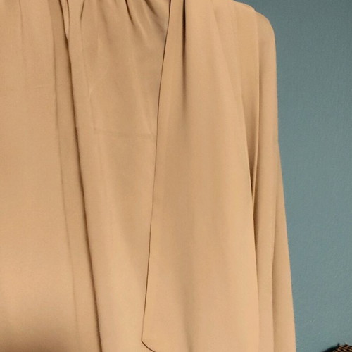 Beige transparent blouse like new with side tie straps